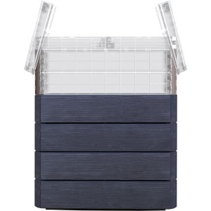 Garantia Hochbeet Ergo Quadro Turbo Plus M 85 Wood mit Frühbeetaufsatz, Holzoptik.