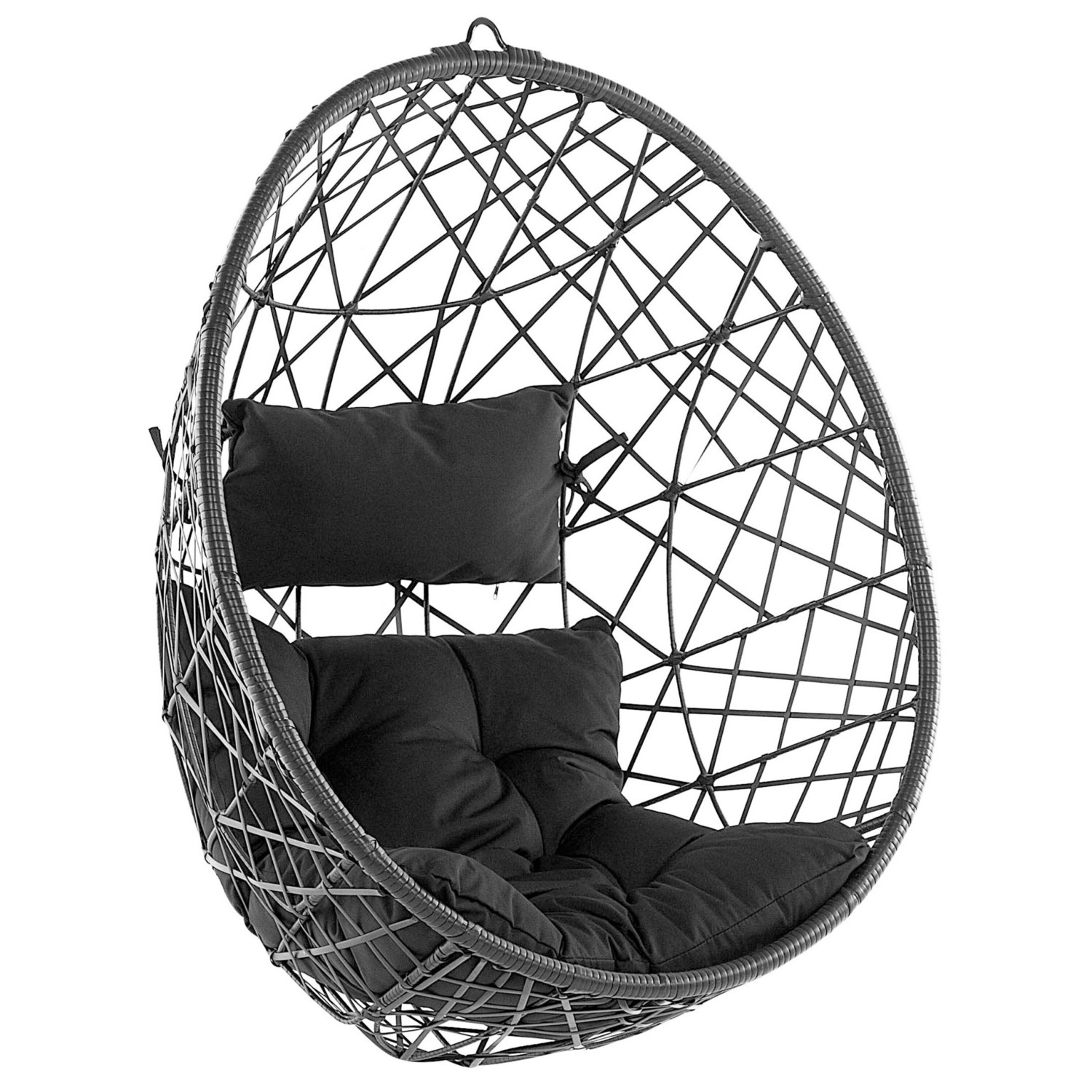 Beliani Hängesessel Schwarz Grau 96x94x108
