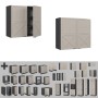 Vicco Hängeschrank Fame-Line Glashängeschrank GrauBeige 80 cm mit Anthrazit Korpus_5