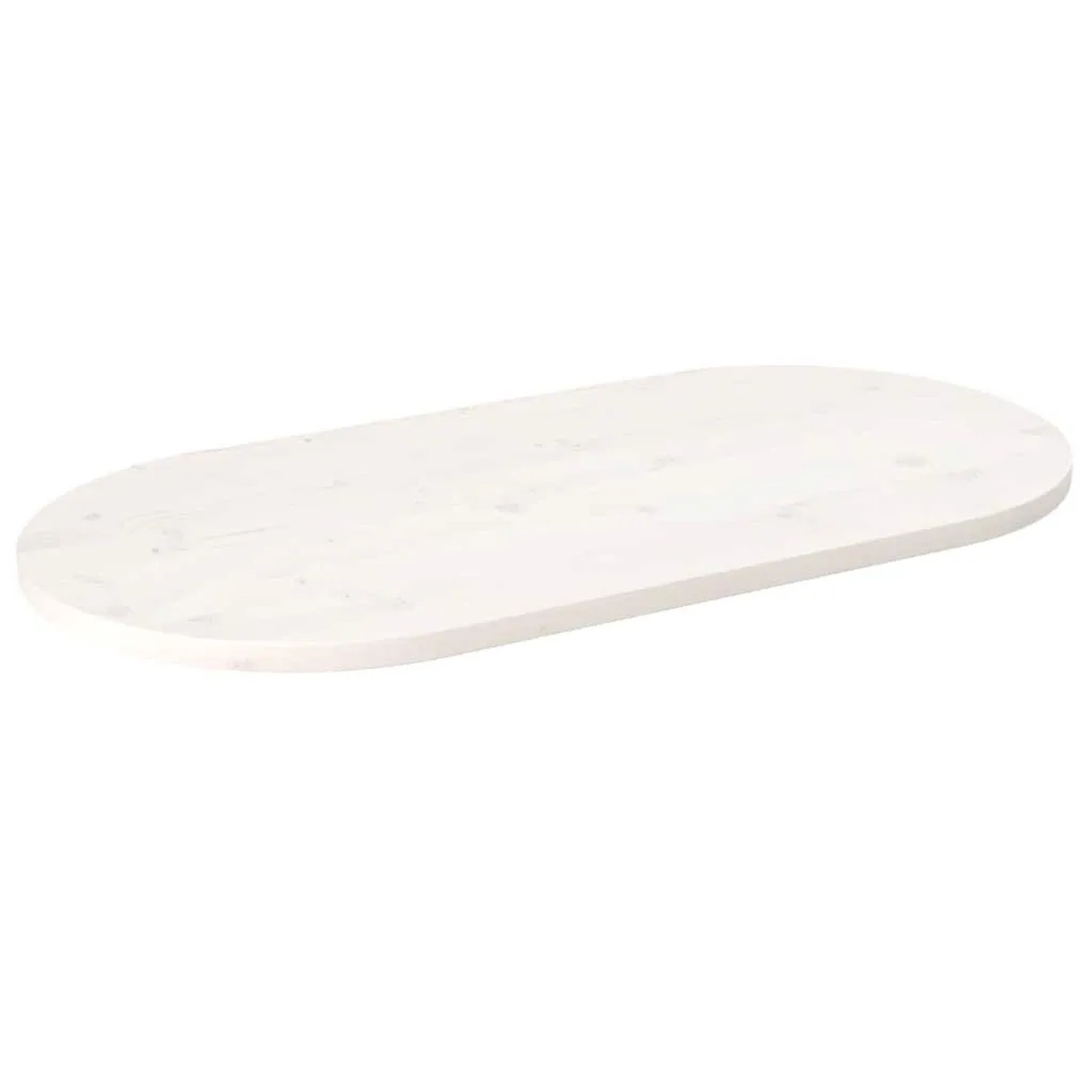 vidaXL Tischplatte Weiß 90x45x2,5 cm Massivholz Kiefer Oval 824356