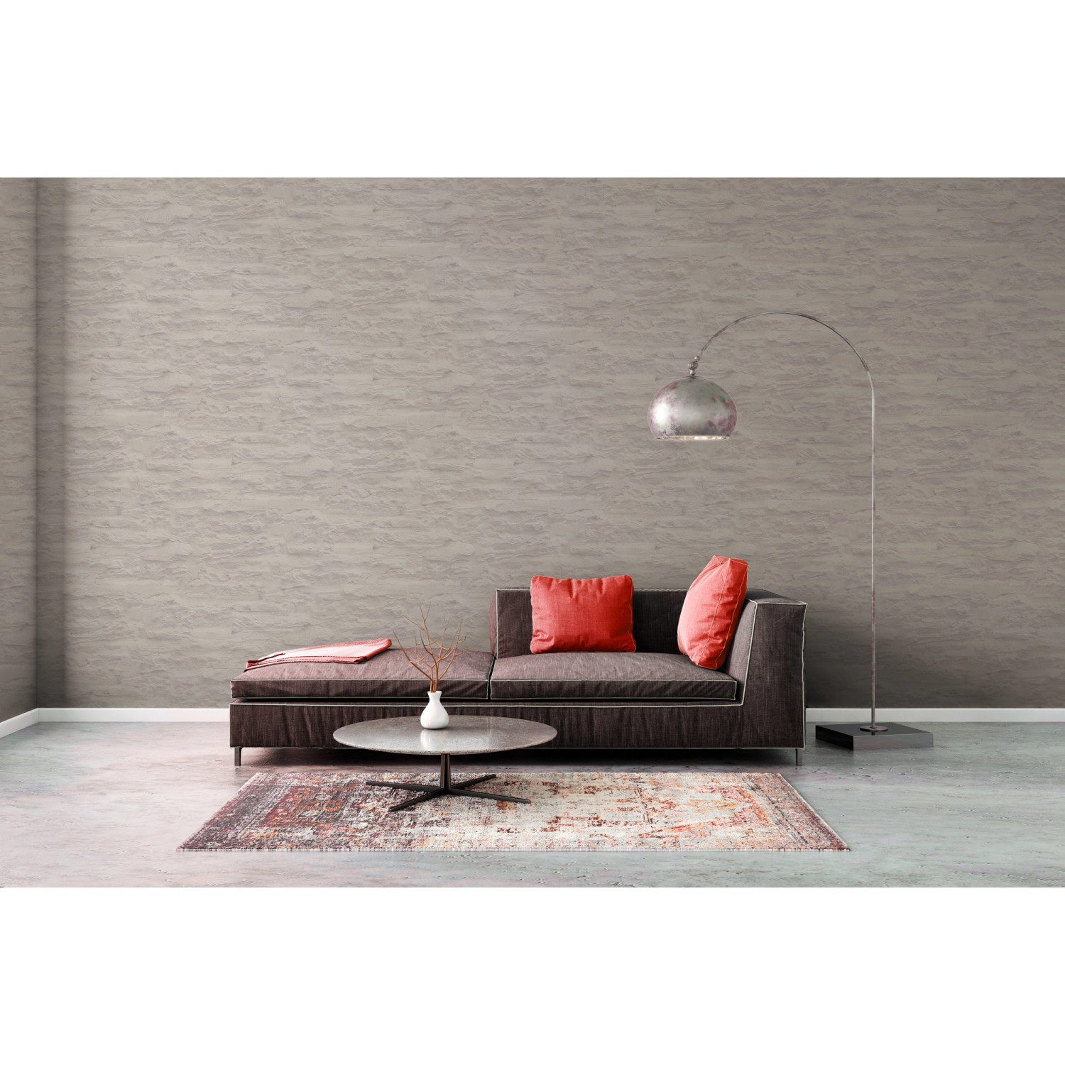 A.S. Création Tapete Stein-Optik Creme-Beige und Weiß 53 cm x 10,05 m AS-959083