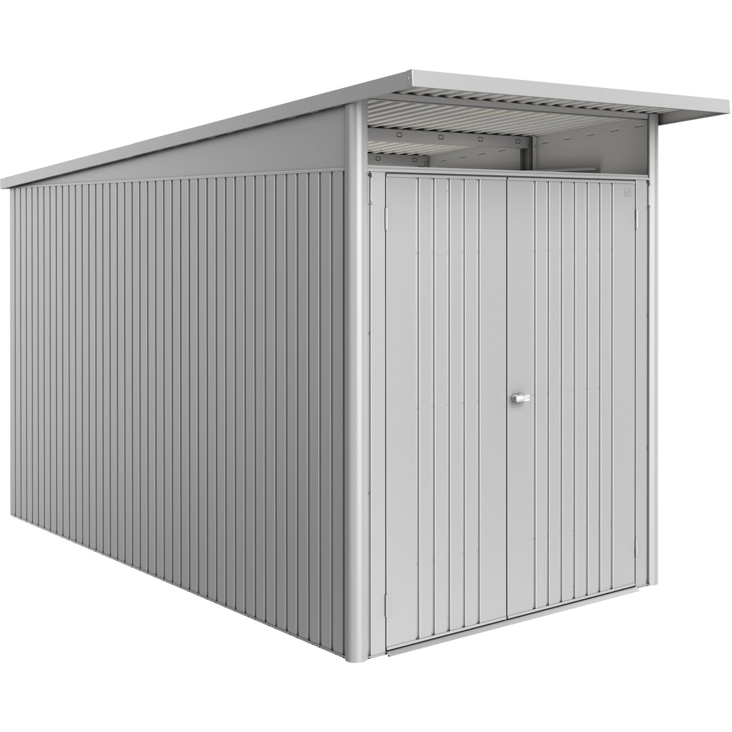 Biohort Metall-Gerätehaus AvantGarde ECO Gr. A4 silber-metallic Doppeltür günstig online kaufen