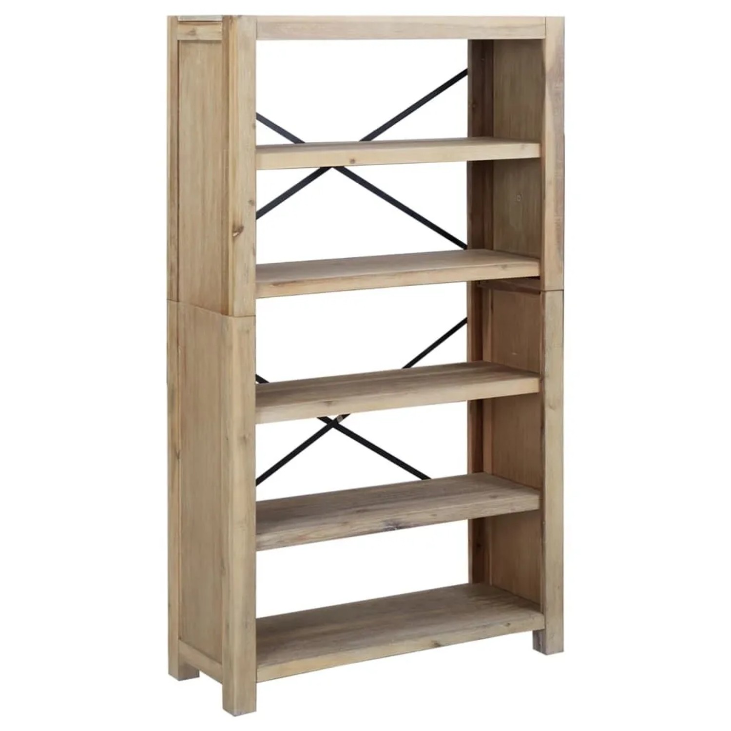 vidaXL Bücherregal 5 Böden 80x30x140 cm Massivholz Akazie 345084