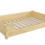Helles Kiefernholz Hundebett 100x60cm mit Rollrost. Tierbett für große Hunde.