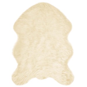 vidaXL Kunstschaffell Teppich Tafalla Creme 80 x 120 cm Polyester 42021520