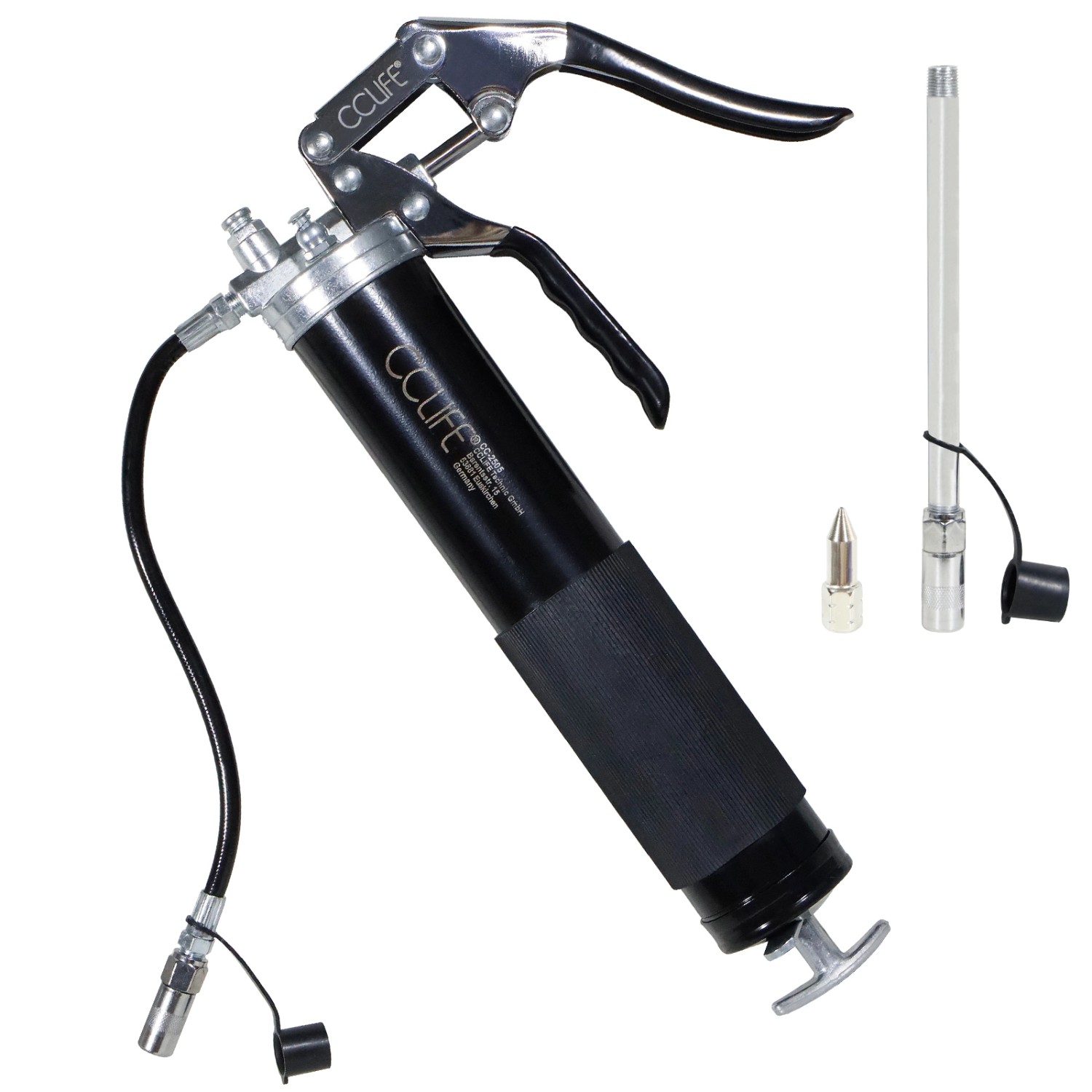 CCLIFE Handfettpumpe Einhand Kartuschenfettpistole 6000PSI