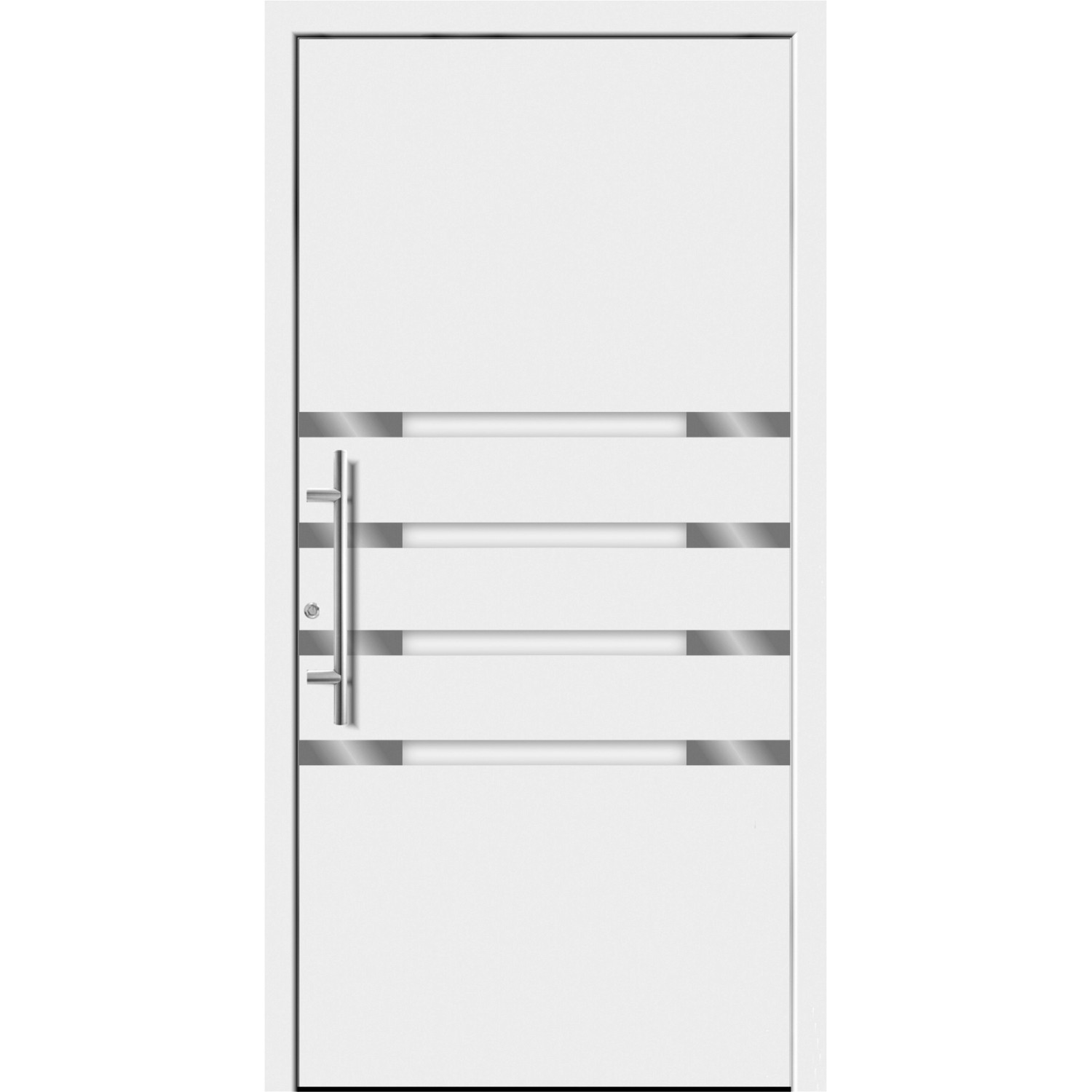 Aluminium-Haustür Moderno M450/B 110 x 210 cm Weiß Anschlag Links günstig online kaufen