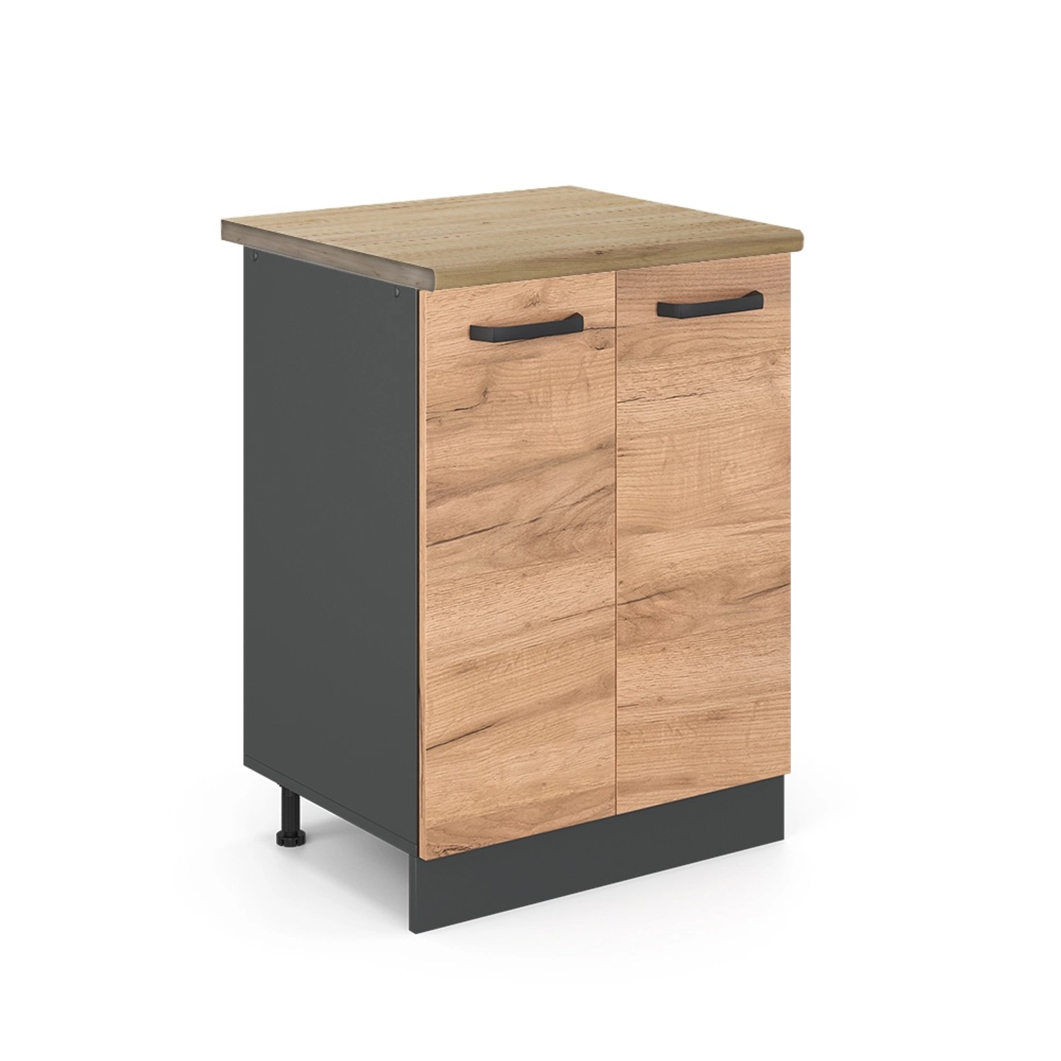 Thumbnail - Vicco Küchenunterschrank R-Line Goldkraft Eiche/Anthrazit 60 cm AP Eiche mit Anthrazit Korpus