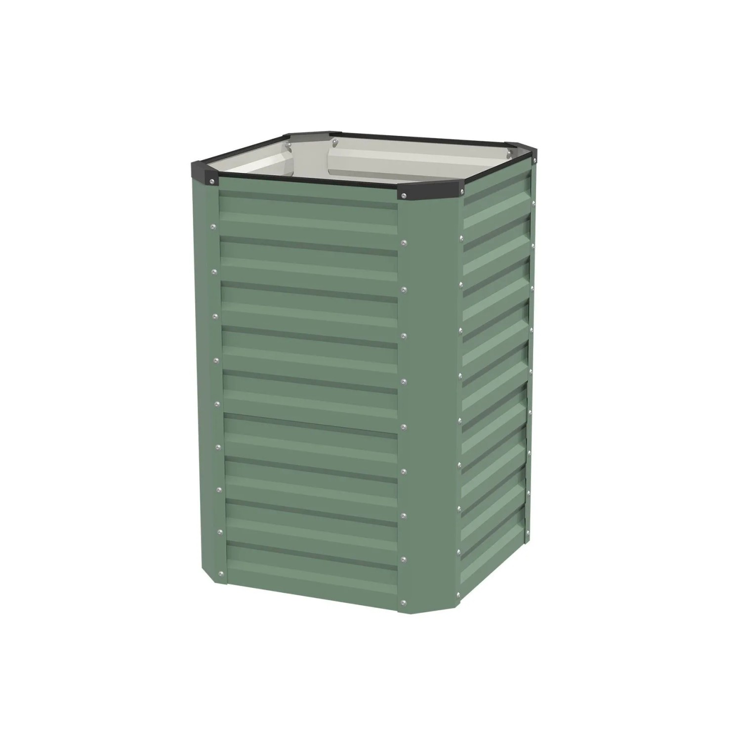 VidaAtHome.de RIVARO Hochbeet 60 x 60 x 90 cm Waldgrün mit Silber
