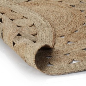 vidaXL Teppich Flechtmuster Jute 120 cm Rund 245343