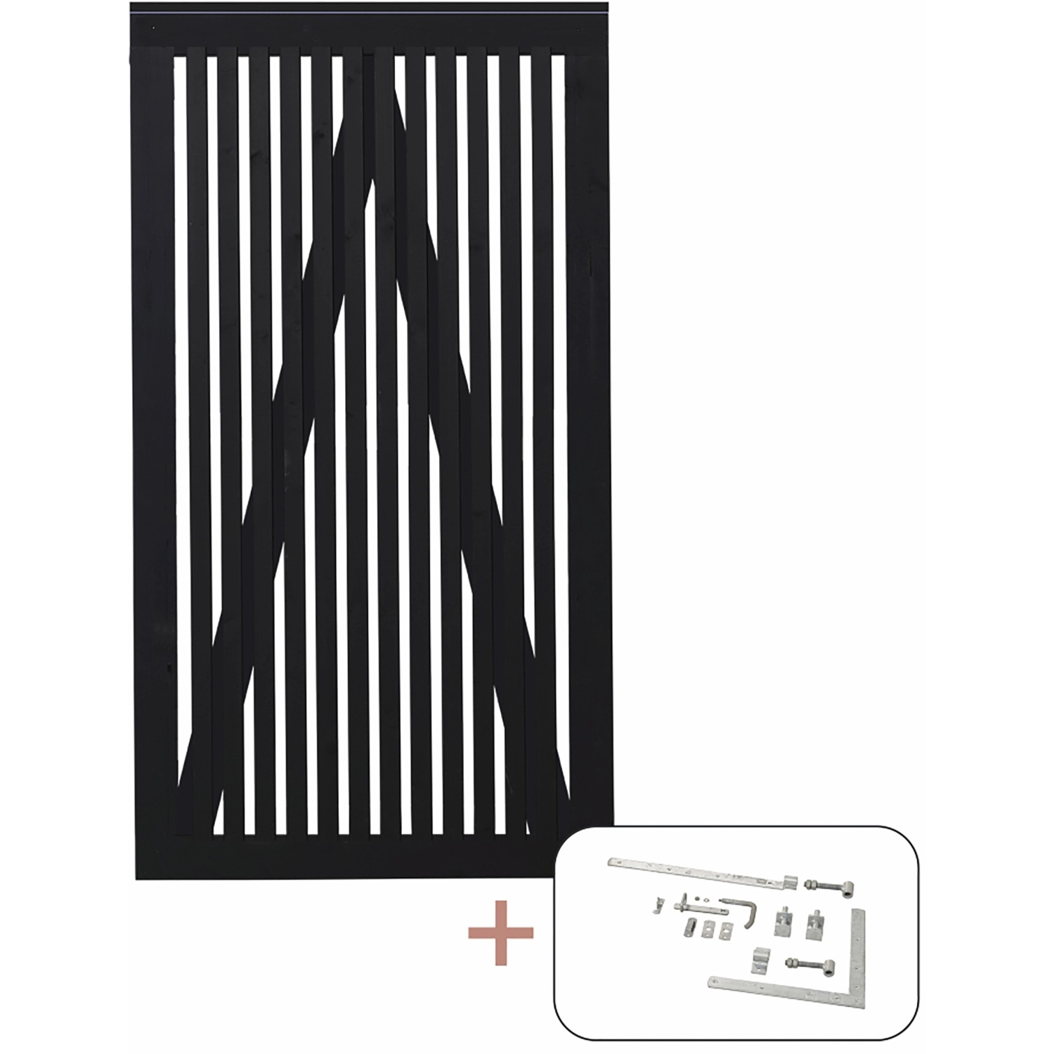 Einzeltor Sendai Nadelholz Schwarz 100 cm x 180 cm günstig online kaufen