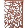 Detailansicht des Pflanzkübel Ezra mit Sichtschutz in Rostbraun mit Blumenmuster.