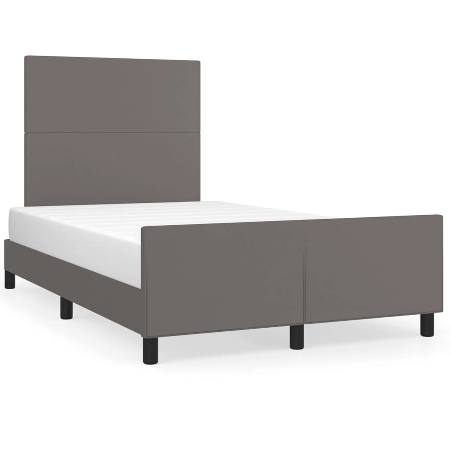 vidaXL Bettgestell mit Kopfteil Grau 120x200 cm Kunstleder 3125443 günstig online kaufen