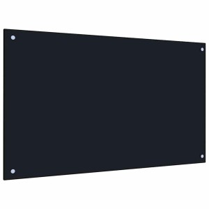 Zweiteilige, schwarze vidaXL Küchenrückwand aus gehärtetem Glas, 100x60 cm.