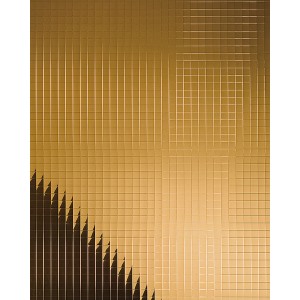 Goldenes, selbstklebendes Wandpaneel WALLFACE 27375 M-Style mit Mosaikmuster, geeignet für die Wanddekoration.