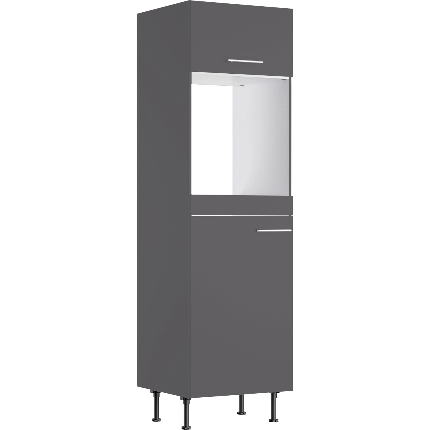 Optifit Hochschrank für Backofen u. Kühlschrank Ingvar420 60 cm Anthrazit M günstig online kaufen