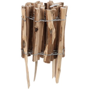 Floraworld Mini-Roll-Beetkannte aus Haselnussholz, 2 m lang, zur Beetbegrenzung im Garten.