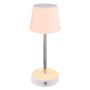 Dimmbare LED-Tischleuchte Carlos von Globo, weiß matt, 28 cm hoch.
