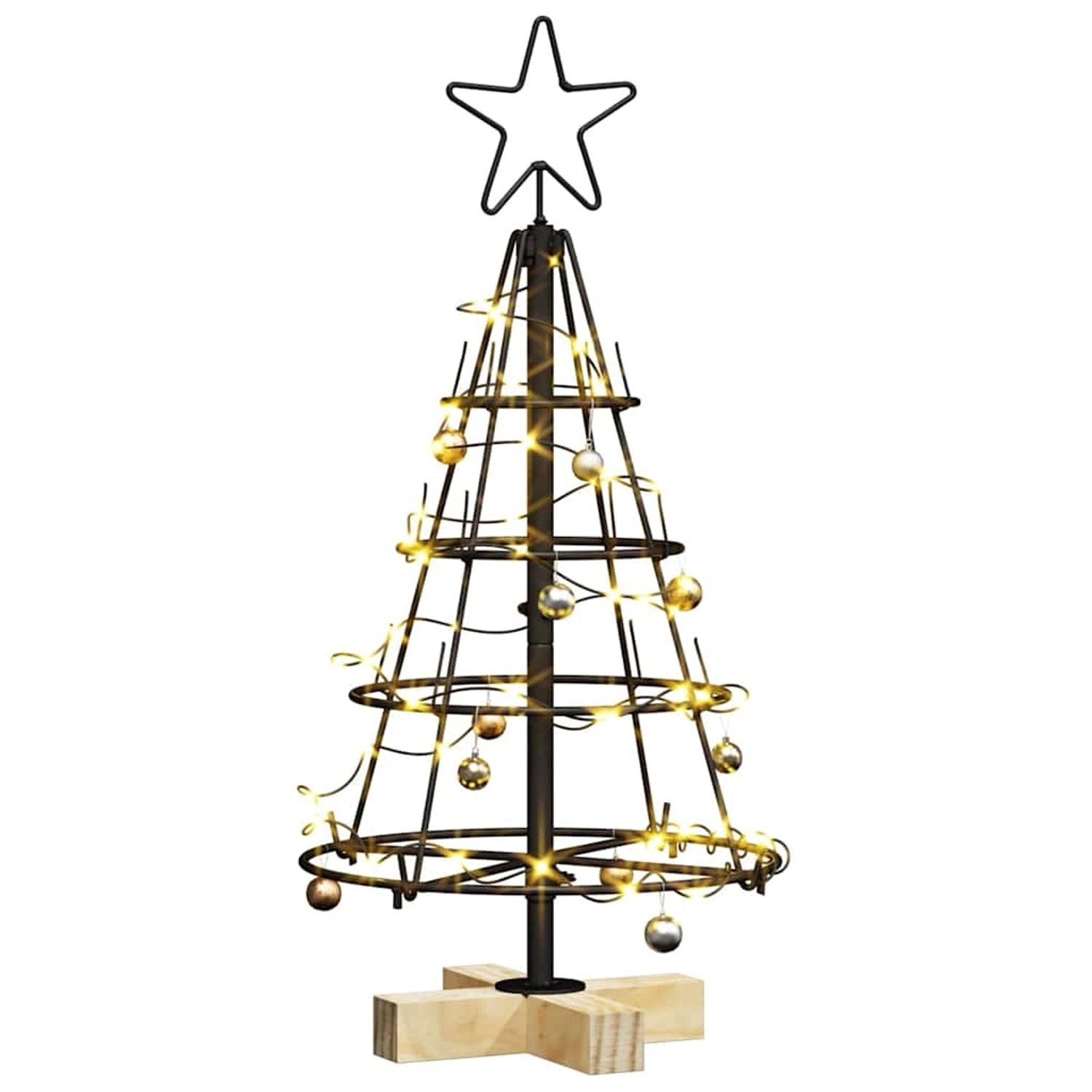 vidaXL Weihnachts-Tannenzapfenbaum mit Ständer Schwarz 60 cm Stahl 42019157