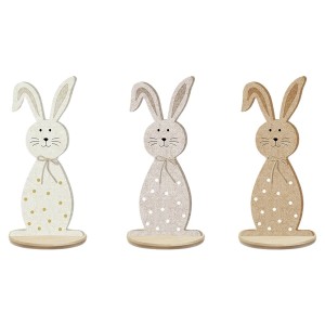 Boltze Dekoaufsteller Kerwin, 3 Hasenfiguren in Braun- und Weißtönen, 40cm, Osterdeko.