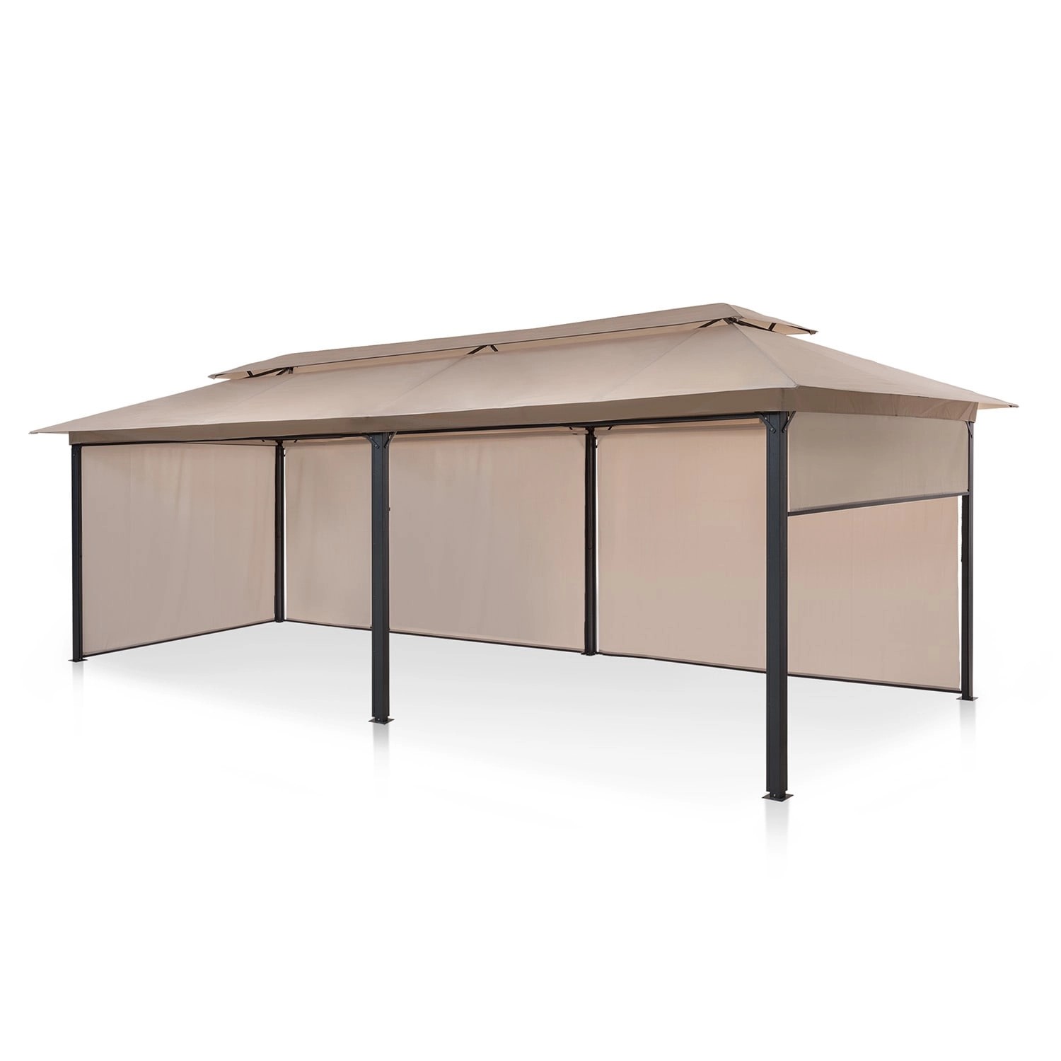 Thumbnail - Blumfeldt Grandezza Cortina Gartenpavillon 3x6 m 4 Seitenteile Helles Taupe