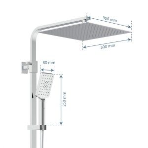 Schütte Ocean Überkopf-Brauseset mit Thermostat, Chrom/Weiß, mit Kopf- und Handbrause.