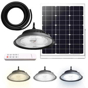 LUXULA Solar Hängeleuchte CCT Dimmbar Fernbedienung Warm- Kaltweiß IP44 500lm Pendelleuchte Außen