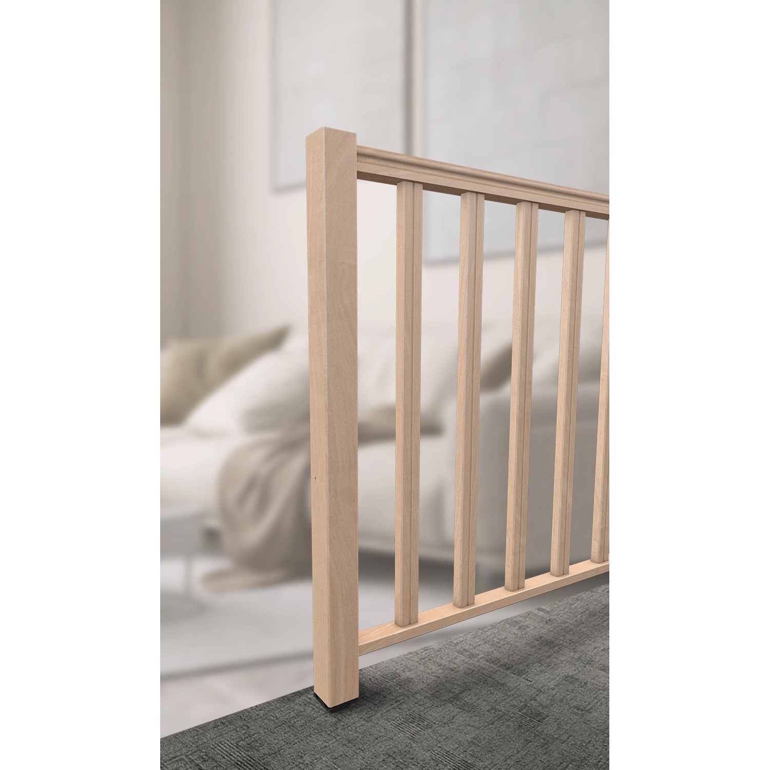 Kordo Endpfosten aus Buche Hecto für Treppengeländer, unbehandeltes Holz.