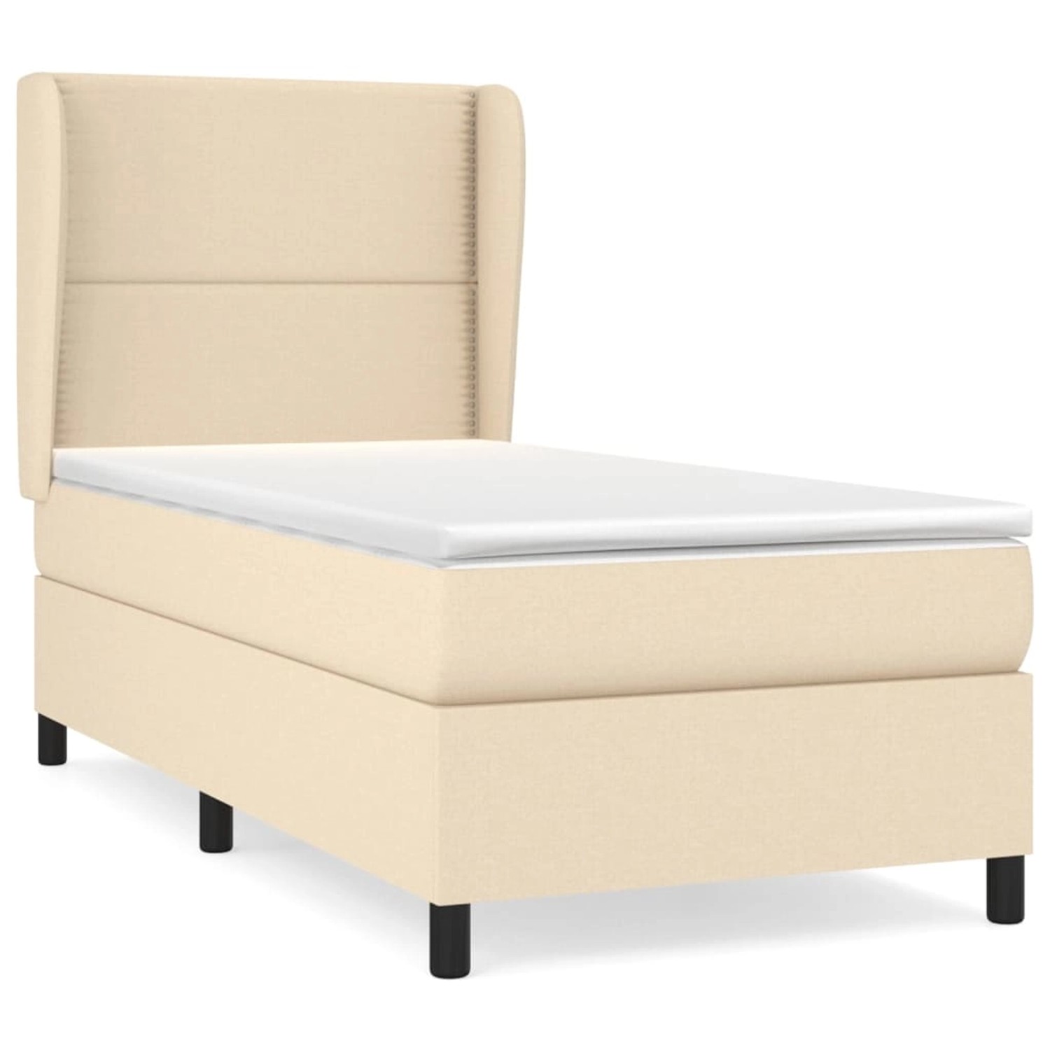 Vidaxl Boxspringbett Mit Matratze Creme 90x200 Cm Stoff günstig online kaufen