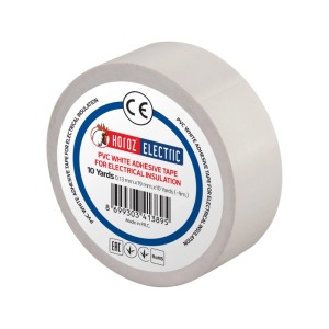 HOROZ Isolierband 19 mm x 9 m PVC Weiß Elektro Isolierklebeband Selbstklebend Stark Haftend 1 Stück