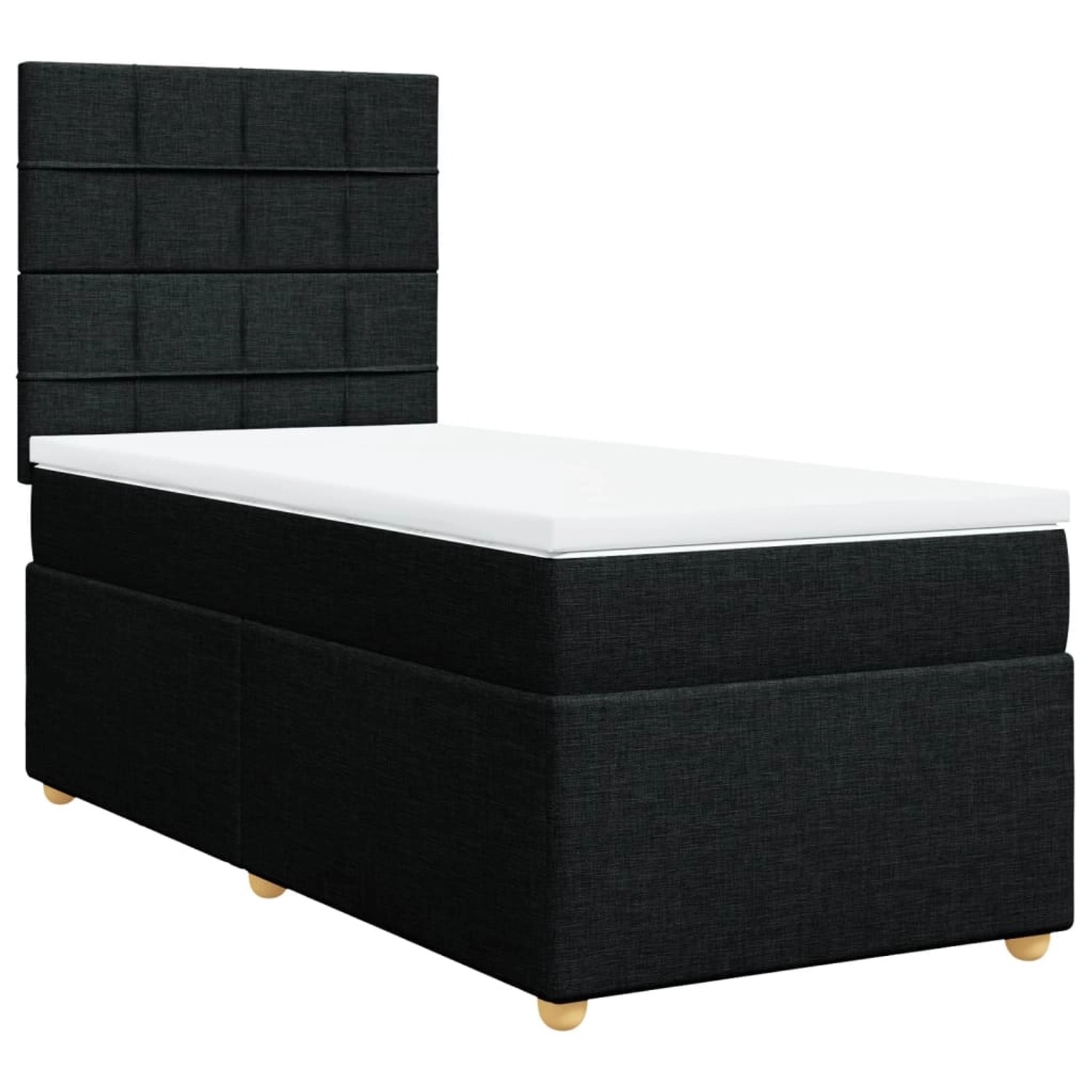 vidaXL Boxspringbett mit Matratze Schwarz 90x190 cm Stoff2097808 günstig online kaufen