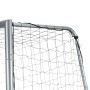 Detailansicht des SPORTNOW Fußballtors: Grauer Stahlrahmen mit schwarzem PE-Netz für Fußballtraining.