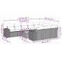 vidaXL 11-tlg. Garten-Sofagarnitur, schwarzes Poly Rattan mit Kissen, Maße siehe Bild.