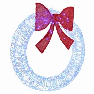 vidaXL Kranz mit LED -Streifenleuchten Blau 90 cm Acryl 42019127