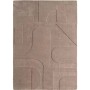 Beiger Kurzflorteppich Pompei 1614 (160x230 cm) mit modernem 3D-Reliefmuster.