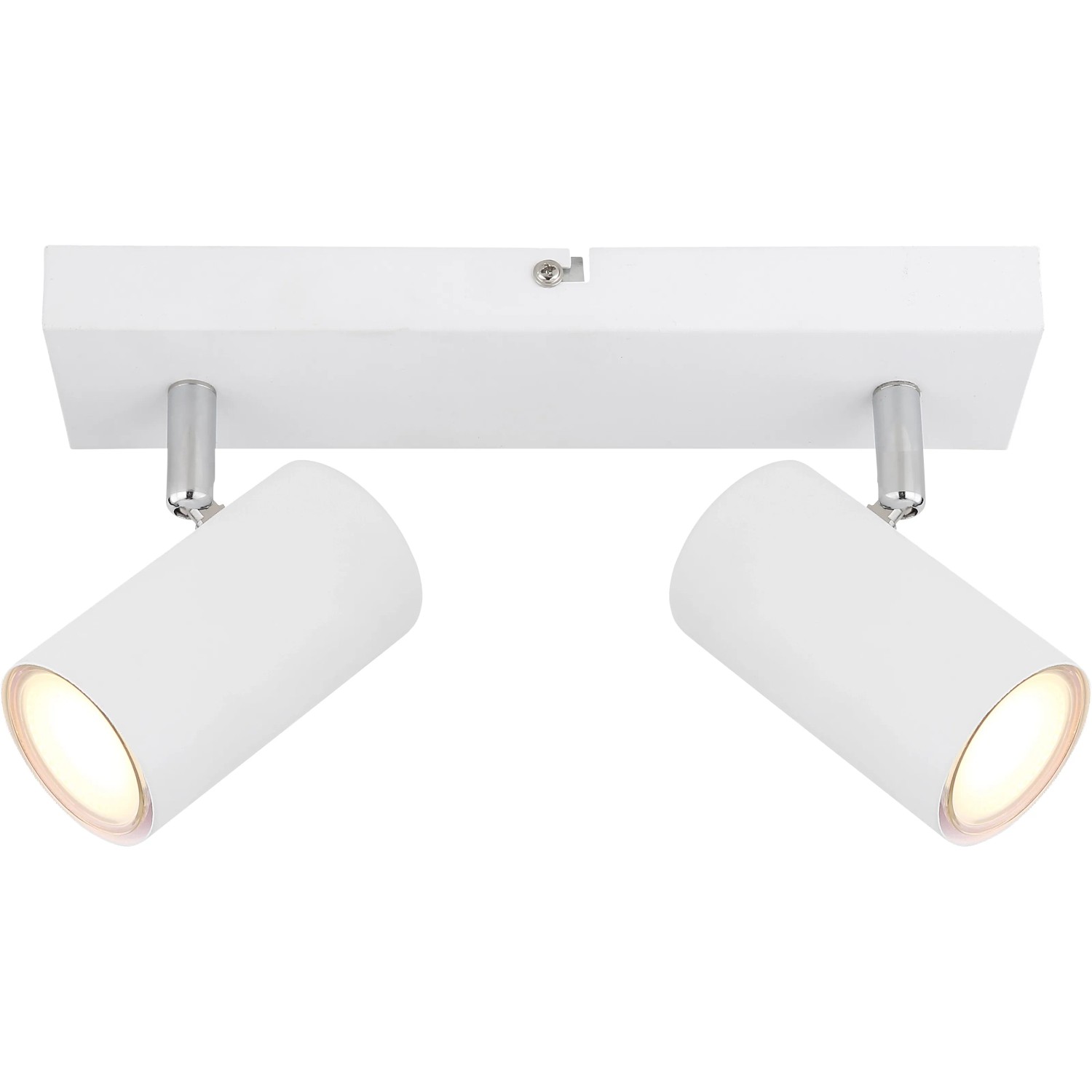 Weißer Globo Strahler Robby, 2-flammig, für GU10 Leuchtmittel, modernes Design.