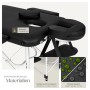 Schwarze Tectake Massageliege mit Kopfstütze und Alugestell. Ideal für Wellness und Entspannung.