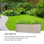 Rechteckiges, sandfarbenes Blumfeldt High Grow Straight Hochbeet (200x60x100 cm) im Garten.