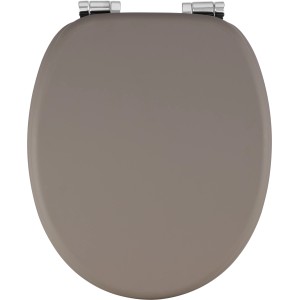 Grauer baliv WC-Sitz Preto mit Absenkautomatik und Holzkern, Ansicht von oben.