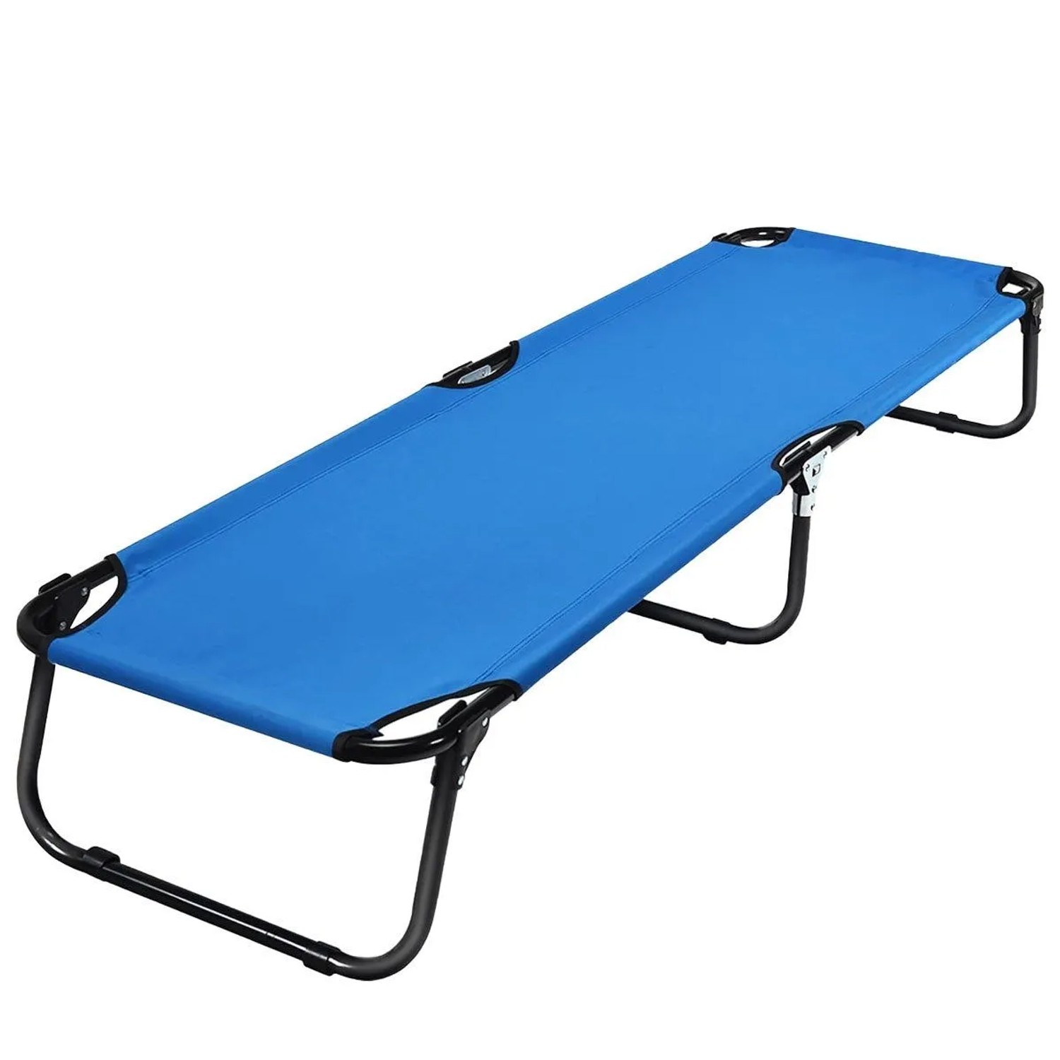 Costway Feldbett Campingbett Faltbar Klappbett Liege 191 x 56 x 31 cm Blau