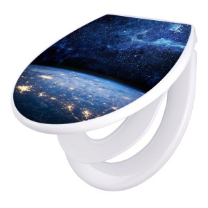 Banjado Familien WC-Sitz mit Galaxie-Motiv. Klodeckel mit integriertem Kindersitz und Absenkautomatik.
