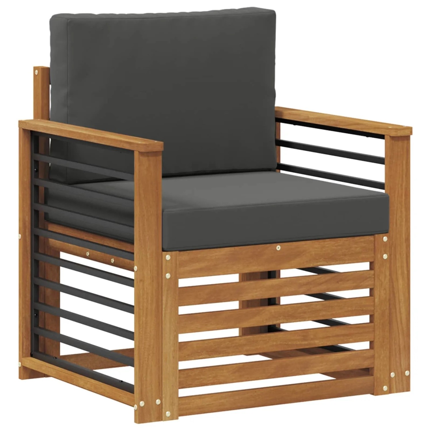 vidaXL Outdoor-Sofagarnitur mit Kissen Natur 71 x 63 x 73 cm 3436367