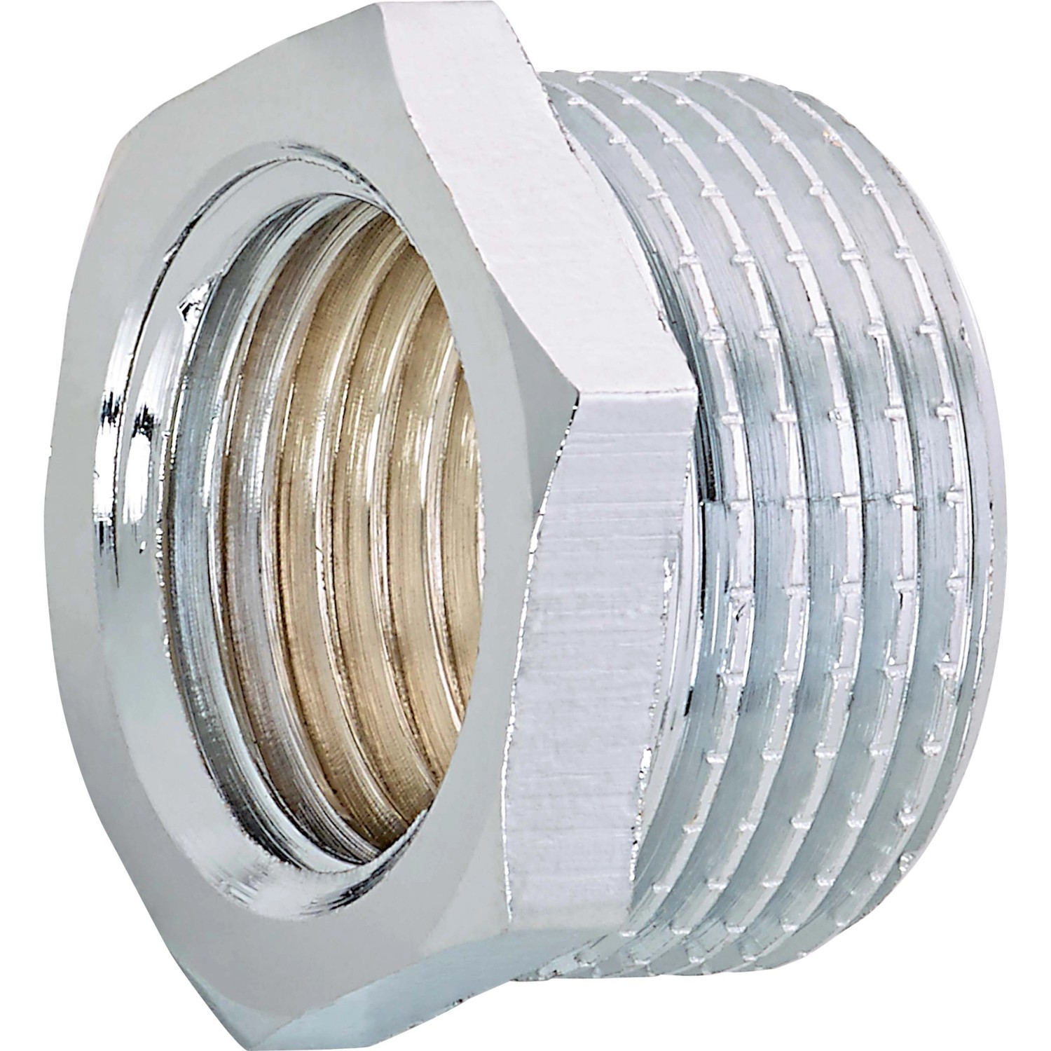 Gewinde-Reduzierstück 14,9 mm (Rp 3/8) x 21 mm (R 1/2) Messing Verchromt