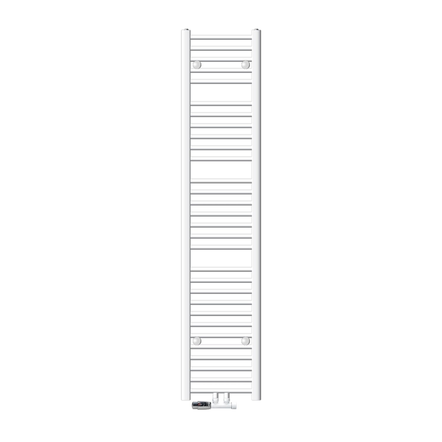 LuxeBath Badheizkörper 300 x 1800 mm Weiß Gerade Anschlussgarnitur Eck günstig online kaufen