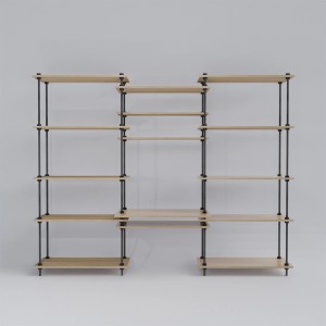 Ar Shelving Deco Set: Regalsystem mit Schreibtisch, Holz und Metall, flexibel anpassbar.