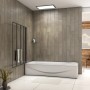 Faltbarer Badewannenaufsatz AICA, 90x140cm, schwarz, mit 4mm ESG Sicherheitsglas als Duschwand.