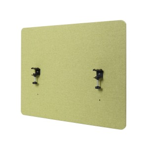 Proregal Akustik-Tischtrennwand HxBxT 60x75x2 cm Doppelwandig Stoff Grün Büro-Sichtschutz Schreibtisch Pinnwand