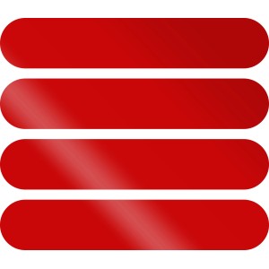 Rote Reflektionsstreifen Aufkleber, 8x1,5cm, für Schilder und Markierungen.