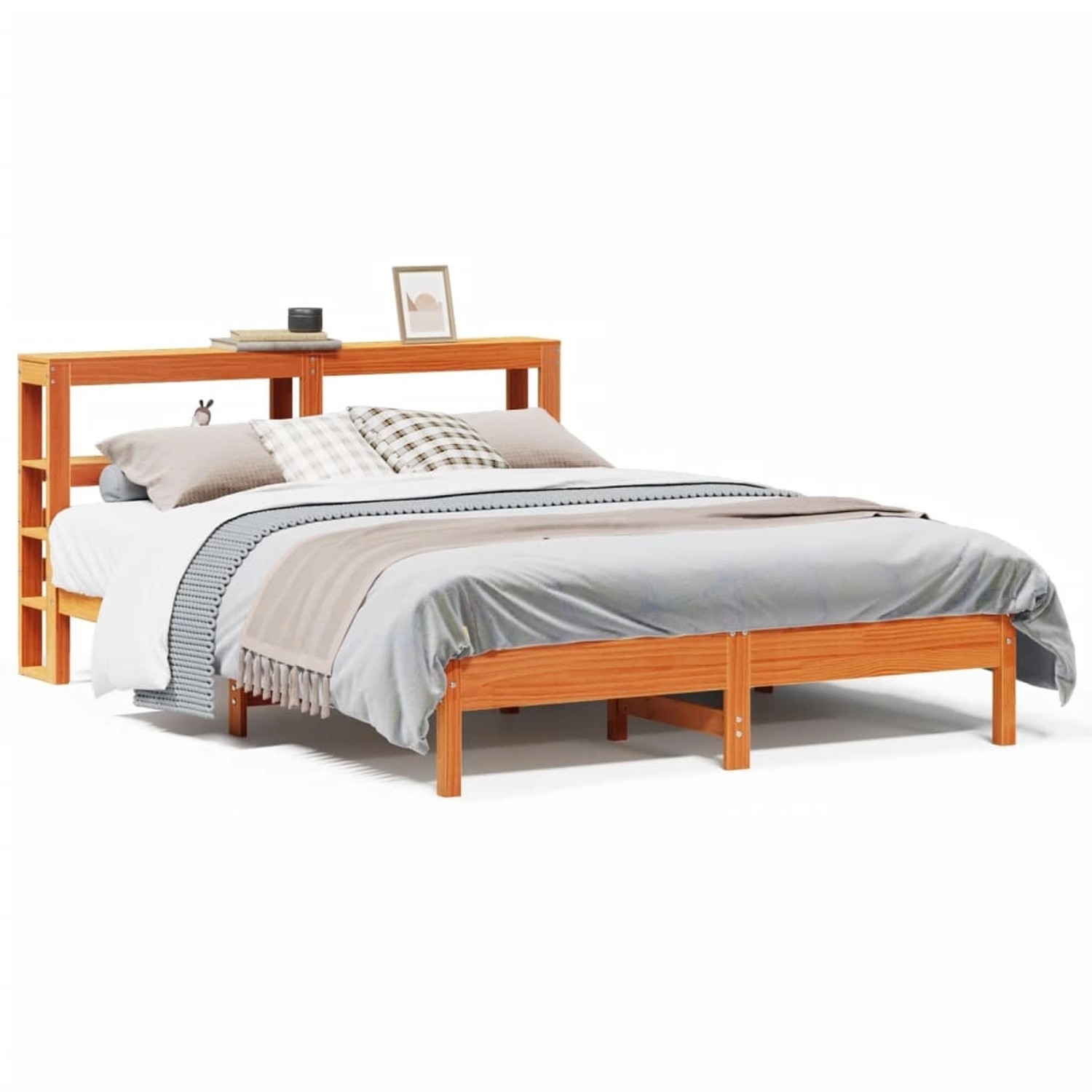 vidaXL Massivholzbett ohne Matratze Wachsbraun 140x190 cm Kiefernholz 33061 günstig online kaufen