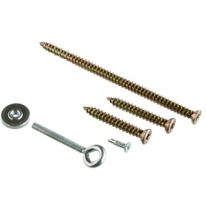 Wigasil Dämmungs-Set: Schrauben, Mutter und Gewindestift für die Fassadendämmung.